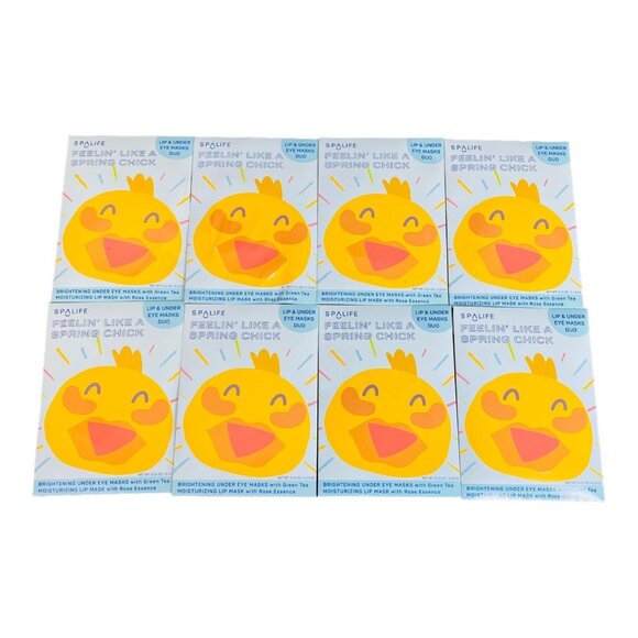 SpaLife Feelin Like A Spring Chick Lip & Under Eye Masks Duo 8-Pk Skincare Gift - Picture 1 of 3
